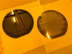 Wafer mit 100μm dünnen Sensoren für das ATLAS Pixel Upgrade.